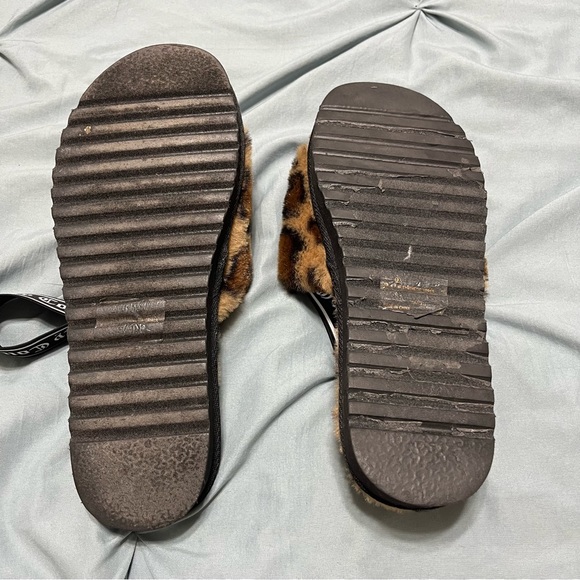 Juicy Couture Fuzzy Leopard Print Slides with Straps size 9 - Picture 9 of 14